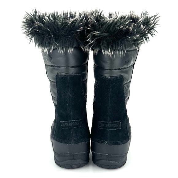 The North Face Nuptse Purna Black Winter Boot Sz 6.5 Suede Waterproof Insulated - Picture 4 of 16